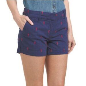 British Khaki Women's Navy Shorts with Red Details